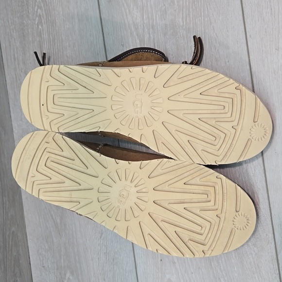 UGG Men's Ankle Brown Sheepskin Suede Boots Platform Shoes Sz 7 - Picture 13 of 13